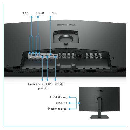 Monitor Benq PD3205U 31 Monitor Benq PD3205U 31.5' LED IPS UltraHD 4K USB-C AQCOLOR Pantone Validated Altura Ajustable