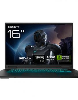Portatil Gigabyte A16 3VHK3ES864SD AMD Ryzen 7-260 32GB 1TB SSD RTX5060 16' FHD sin S.O. Negro