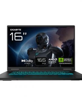 Gigabyte Gaming A16 3WHK3PT864SD AMD Ryzen 7 260 16' WUXGA 32GB 1TB SSD RTX5070 sin S.O. Negro