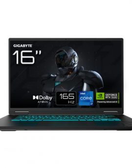 Portátil GIGABYTE Gaming A16 16' Intel Core i7-13620H/16GB/1TB SSD/RTX5050 8gb/ Dolby Atmos/ sin S.O. Negro
