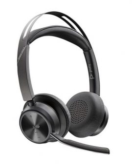 POLY Auriculares Voyager Focus 2 USB-C-C con certificación Microsoft Teams + adaptador USB-C/A + base de carga