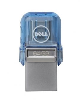 Dell AB135418 unidad flash USB 64GB USB Type-A / USB Type-C 3.2 Gen 1 (3.1 Gen 1) Azul/Plata