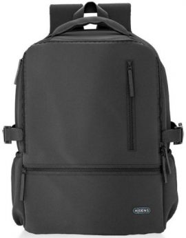 Mochila Aisens ASBG-BP086-BK para Portátiles hasta 15.6'/ Impermeable/ Negro