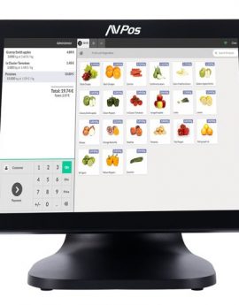 TPV AVPos K5000B Plus 100% Aluminio 15' Tactil Intel Core i7 8GB 128GB SSD VGA HDMI Negro