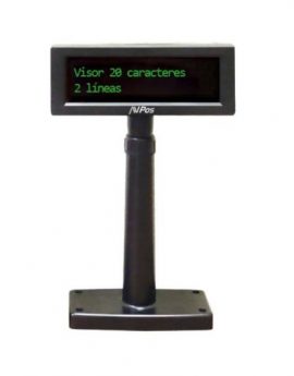 Visor de Clientes AVPos VFD220 USB Negro 2x20 lineas - Color de pantalla verde - 267 tipos de caracteres internacionales