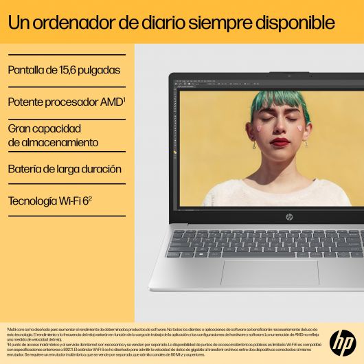 HP 15-fc0211ns AMD Ryzen 5 7520U 15.6' FullHD 8GB 512GB SSD sin S.O HP 15-fc0211ns AMD Ryzen 5 7520U 15.6' FullHD 8GB 512GB SSD sin S.O. Plata