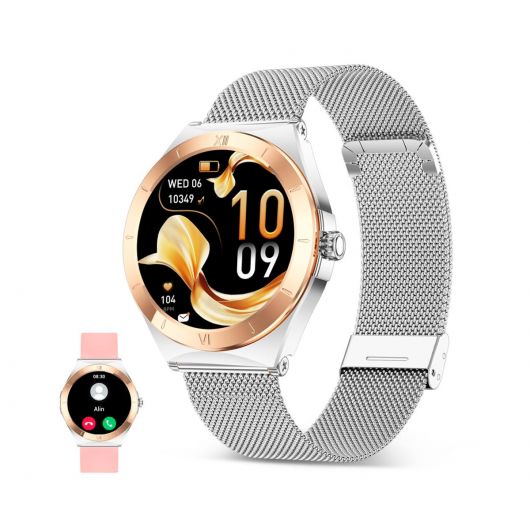 Ksix Lya Rosa / Smartwatch 1.19'/ 2 Correas (metal + Silicona)