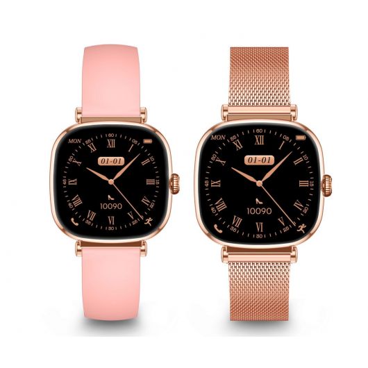Ksix Iria Rosa / Smartwatch 1 Ksix Iria Rosa / Smartwatch 1.7'/ 2 Correas (metal + Silicona)
