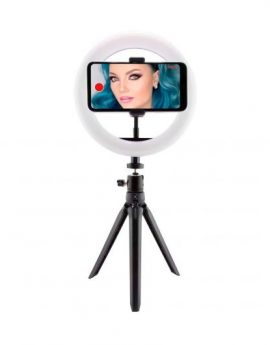 Ksix BXYOUTUB01 / Aro de Luz y Soporte Trípode para Smartphone