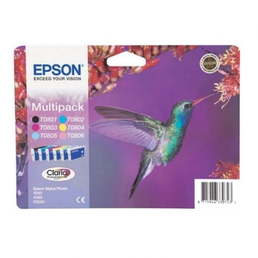 Cartucho de Tinta Original Epson T0807 Multipack/ Negro/ Cian/ Magenta/ Amarillo/ Magenta Claro/ Cian Claro