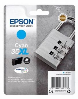 Cartucho de Tinta Original Epson nº35 XL Alta Capacidad/ Cian