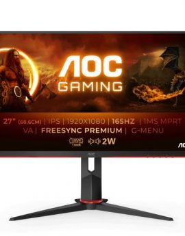 Monitor AOC C27G2U/BK LED display 27' Full HD 165 Hz FreeSync Premium Curvo Negro/Rojo