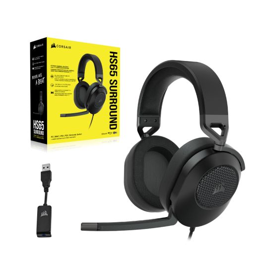 Corsair HS65 surround Auriculares Alámbrico de mano Juego Carbono 4 Corsair HS65 surround Auriculares Alámbrico de mano Juego Carbono