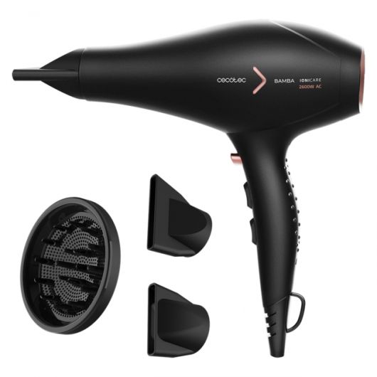 Cecotec IoniCare 5350 PowerShine Fire - Secador de Pelo 2600W Negro/Rosa
