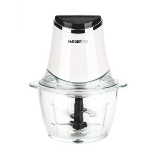Haeger Chopper Glass Picadora Inox 1.2L 300W Negro/Transparente/Blanco