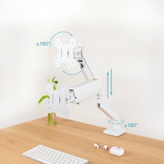 Soporte de Mesa para Monitor TooQ DB1334TNR-W/ Giratorio/ Inclinable/ hasta 10kg 2 Soporte de Mesa para Monitor TooQ DB1334TNR-W/ Giratorio/ Inclinable/ hasta 10kg