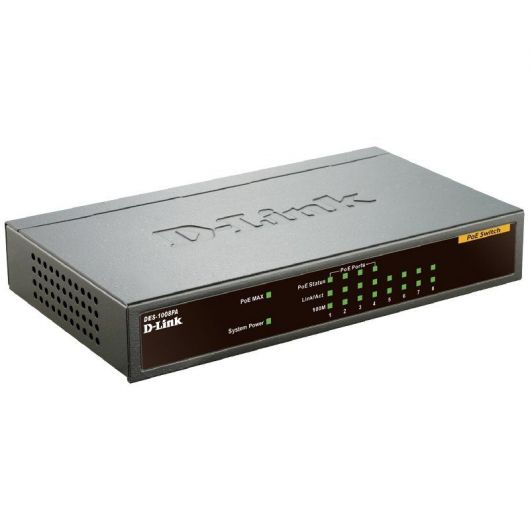 Switch D-Link DES-1008PA 8 Puertos/ RJ-45 10/100/1000 PoE 2 Switch D-Link DES-1008PA 8 Puertos/ RJ-45 10/100/1000 PoE