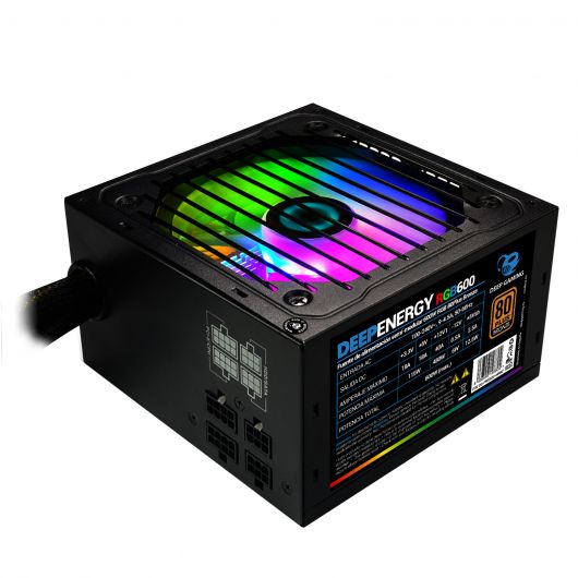 CoolBox DeepEnergy RGB600 Fuente de alimentación 600 W 20+4 pin ATX Negro
