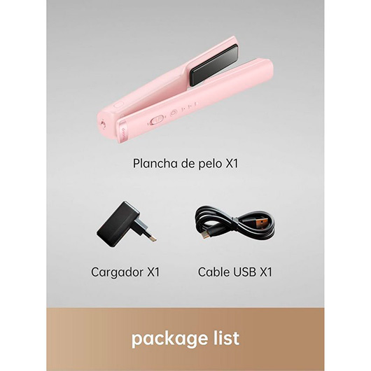 Dreame Hair Glamour Plancha de Pelo Inalámbrica con Batería 2 en 1 Rosa