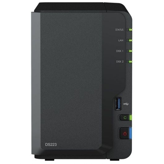 NAS Synology Diskstation DS223/ 2 Bahías 3.5'- 2 NAS Synology Diskstation DS223/ 2 Bahías 3.5'- 2.5'/ 2GB DDR4/ Formato Torre