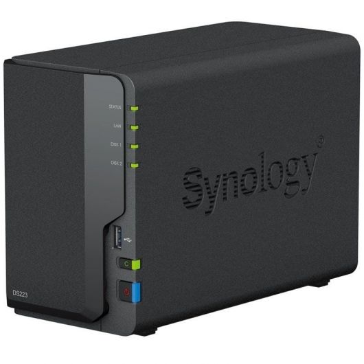 NAS Synology Diskstation DS223/ 2 Bahías 3.5'- 2 NAS Synology Diskstation DS223/ 2 Bahías 3.5'- 2.5'/ 2GB DDR4/ Formato Torre