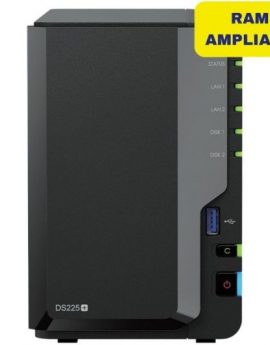NAS Synology Diskstation DS225+/ 2 Bahías 3.5'- 2.5'/ 6GB DDR4/ Formato Torre