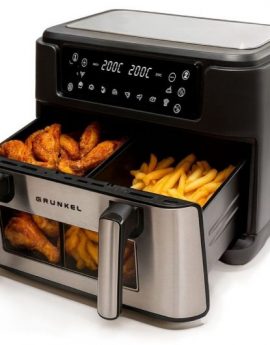 Freidora por Aire Airfryer / Sin Aceite Grunkel Dualflexifryer/ 2800W/ Capacidad 10L