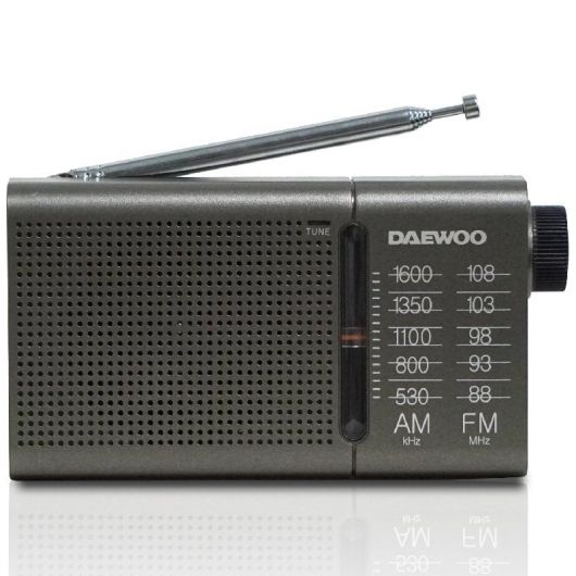 Radio Portátil Daewoo DW1035/ a Pilas/ Gris Oscuro