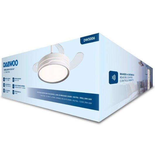 Ventilador de Techo Daewoo DW5006/ 30W/ 3 Aspas/ 6 Velocidades 4 Ventilador de Techo Daewoo DW5006/ 30W/ 3 Aspas/ 6 Velocidades