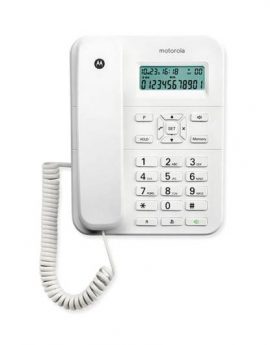 Motorola CT202 Teléfono Fijo con Amplia Pantalla Blanco