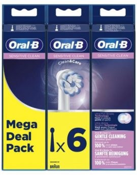 Cabezal de Recambio Braun para cepillo Braun Oral-B Sensitive Clean/ Pack 6 uds