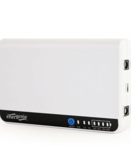 SAI compacto Gembird EG-UPS-DC18 18W 12V 2200Ah Li-ion blanco regulación ±5% LED