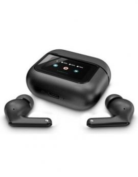 Energy Sistem Display ANC Auriculares True Wireless Bluetooth con Cancelación Activa de Ruido IPx5 Negros