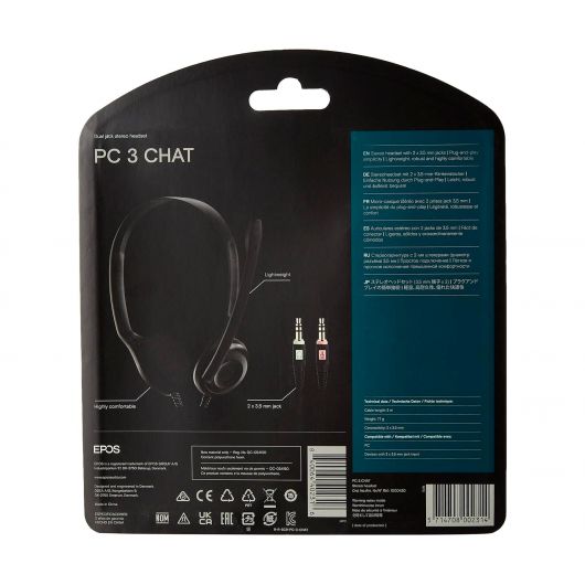 Epos PC 3 Chat Negro / Auricular onEar con Cable 3 Epos PC 3 Chat Negro / Auricular onEar con Cable