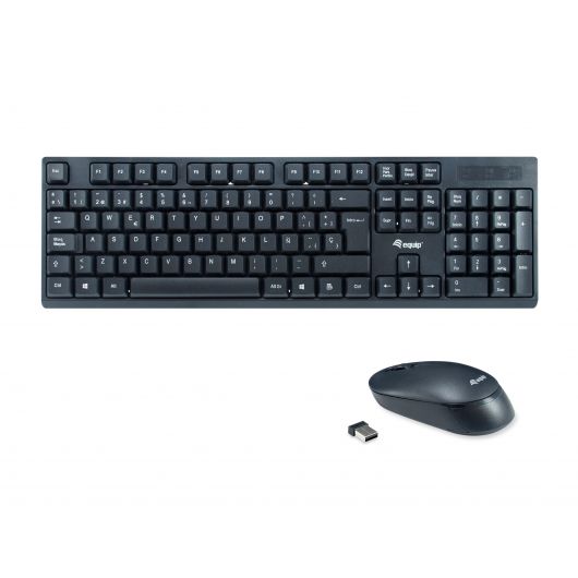 Equip 245221 Teclado y Ratón inalámbricos Negro