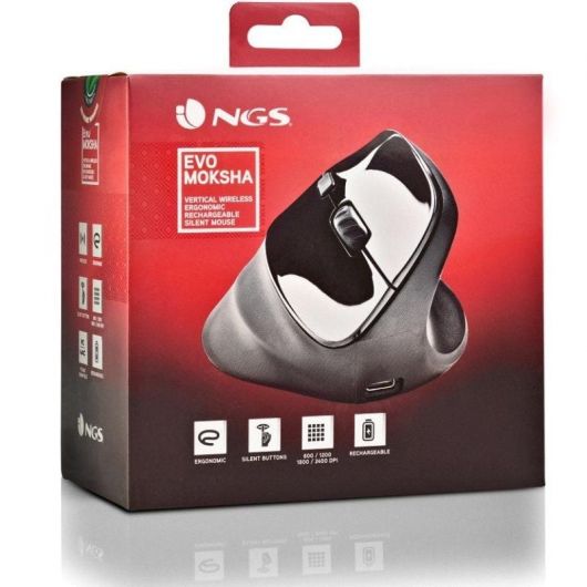 Ratón Ergonómico Inalámbrico NGS EVO Moksha/ Batería recargable/ Hasta 2400 DPI 5 Ratón Ergonómico Inalámbrico NGS EVO Moksha/ Batería recargable/ Hasta 2400 DPI