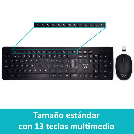 Ewent EW3256 Teclado y Ratón inalámbricos Negro 4 Ewent EW3256 Teclado y Ratón inalámbricos Negro