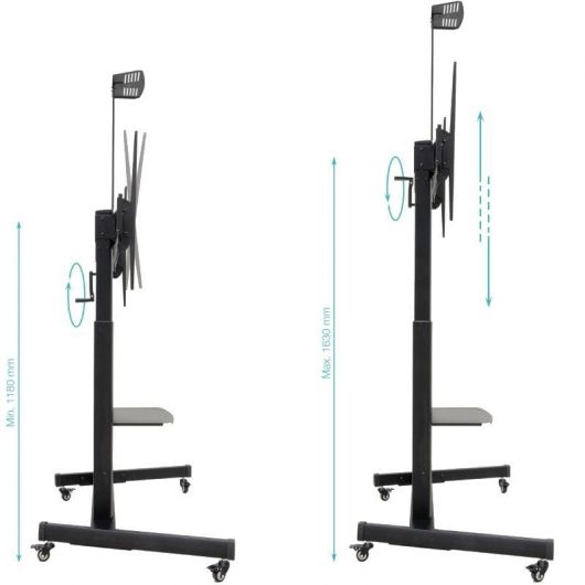 Soporte de Suelo Inclinable con Ruedas TooQ FS20406HM-B para TV de 60-100'/ hasta 120kg 3 Soporte de Suelo Inclinable con Ruedas TooQ FS20406HM-B para TV de 60-100'/ hasta 120kg
