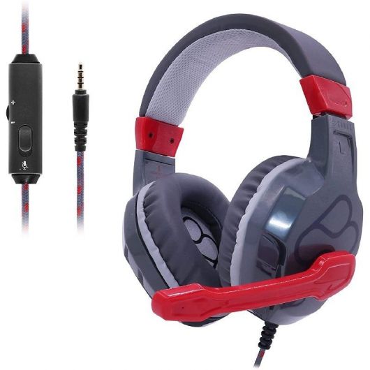 Auriculares Gaming con Micrófono FR-TEC SAMUS/ Jack 3 Auriculares Gaming con Micrófono FR-TEC SAMUS/ Jack 3.5/ Rojos