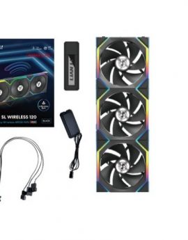 Lian-Li UNI FAN SL Wireless 120 Reverse Blade Pack 3 Ventiladores 12 cm Negro