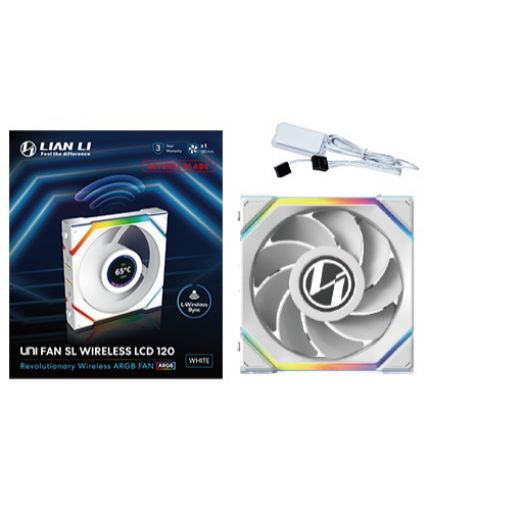 Lian-Li UNI FAN SL Wireless LCD 120 Reverse Blade Ventilador Suplementario 12 cm Blanco