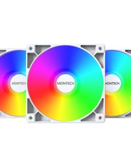 Montech Pack Triple GF120 PWM ARGB 120mm White con HUB Controlador