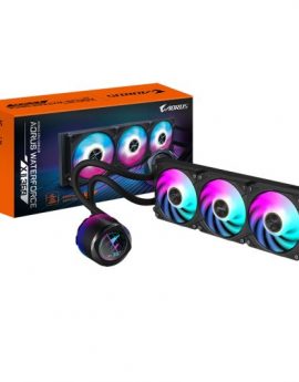 GIGABYTE AORUS WATERFORCE X II 360 Refrigerador de CPU líquido AIO - 3x ventiladores ARGB de 120 mm/ pantalla LCD a todo color/ DAISY-CHAIN/ compatible con Intel LGA 1851 y AMD AM5