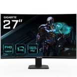 Gigabyte Monitor de juego GS27F 27' FHD 165Hz 1ms 300 cd/m FreeSync Premium / compatible con HDR / HDMI 2.0 / DisplayPort 1.4