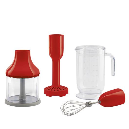 Set de 4 accesorios Smeg HBAC11RD Rojo - Batidor/ Picadora/ Pasapurés/ Vaso