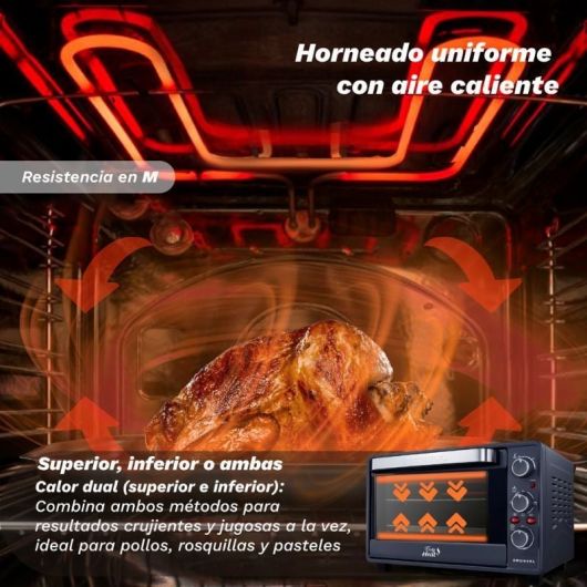Horno de Sobremesa Grunkel HR-28COOK/ 1600W/ Capacidad 28L 3 Horno de Sobremesa Grunkel HR-28COOK/ 1600W/ Capacidad 28L