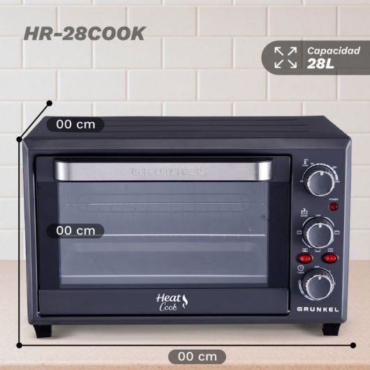 Horno de Sobremesa Grunkel HR-28COOK/ 1600W/ Capacidad 28L 4 Horno de Sobremesa Grunkel HR-28COOK/ 1600W/ Capacidad 28L
