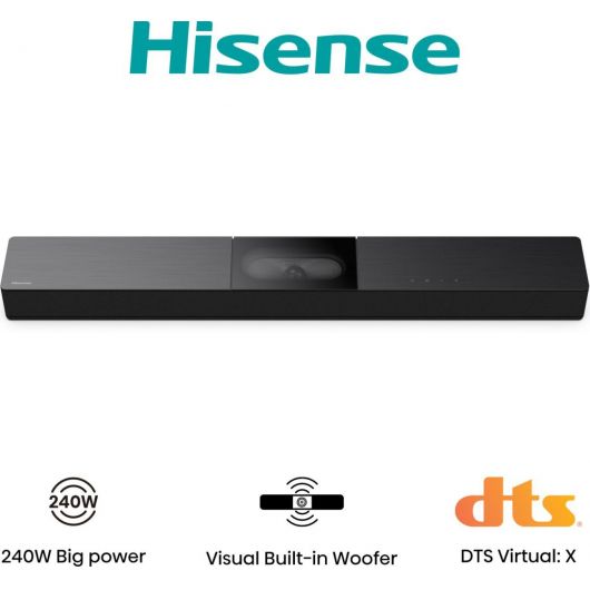 Hisense HS2000 Barra de Sonido 2.1 Dolby Digital Plus 240W Negra