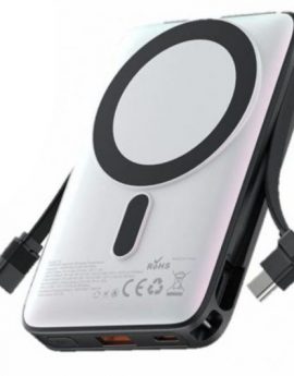Powerbank 10000mAh Vention I16W0/ 22.5W/ Wireless/ Blanca
