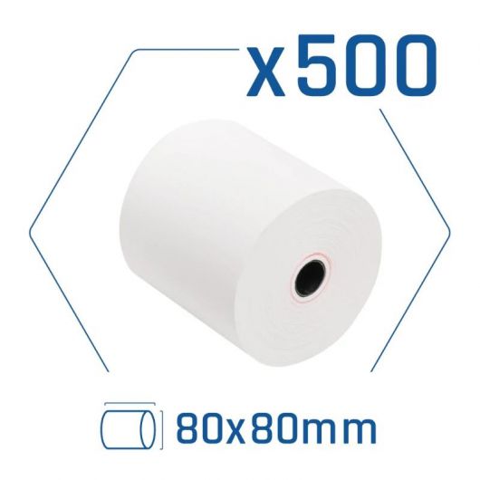 iggual Pack 500 rollos papel térmico sin BPA 80x80mm